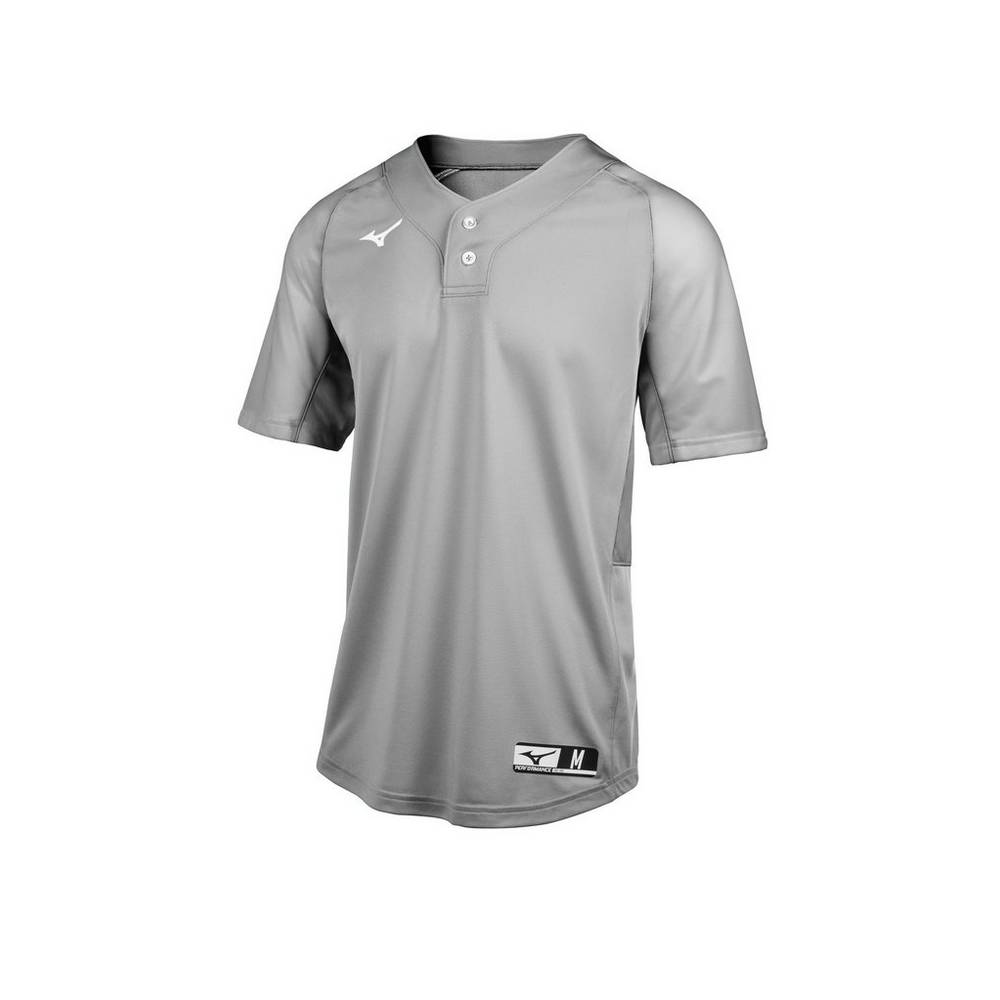 Mizuno Men's Aerolite 2-Button Baseball Jersey Grey (350749-PET)